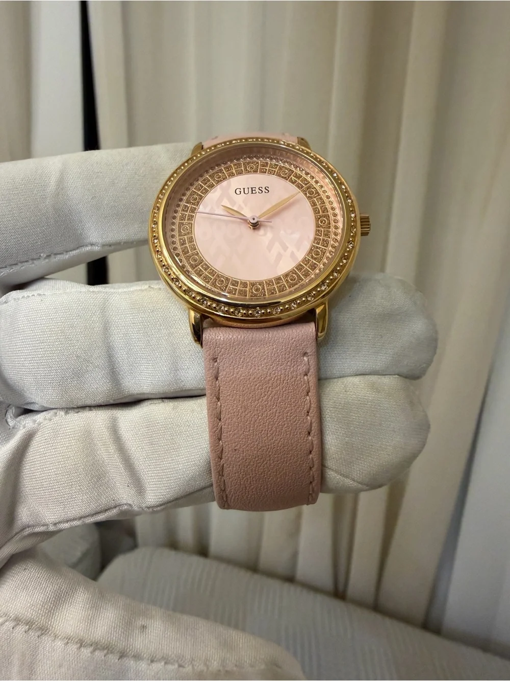 Guess Sparkling Pink Breast Cancer Awareness Ladies Watch W0032L7